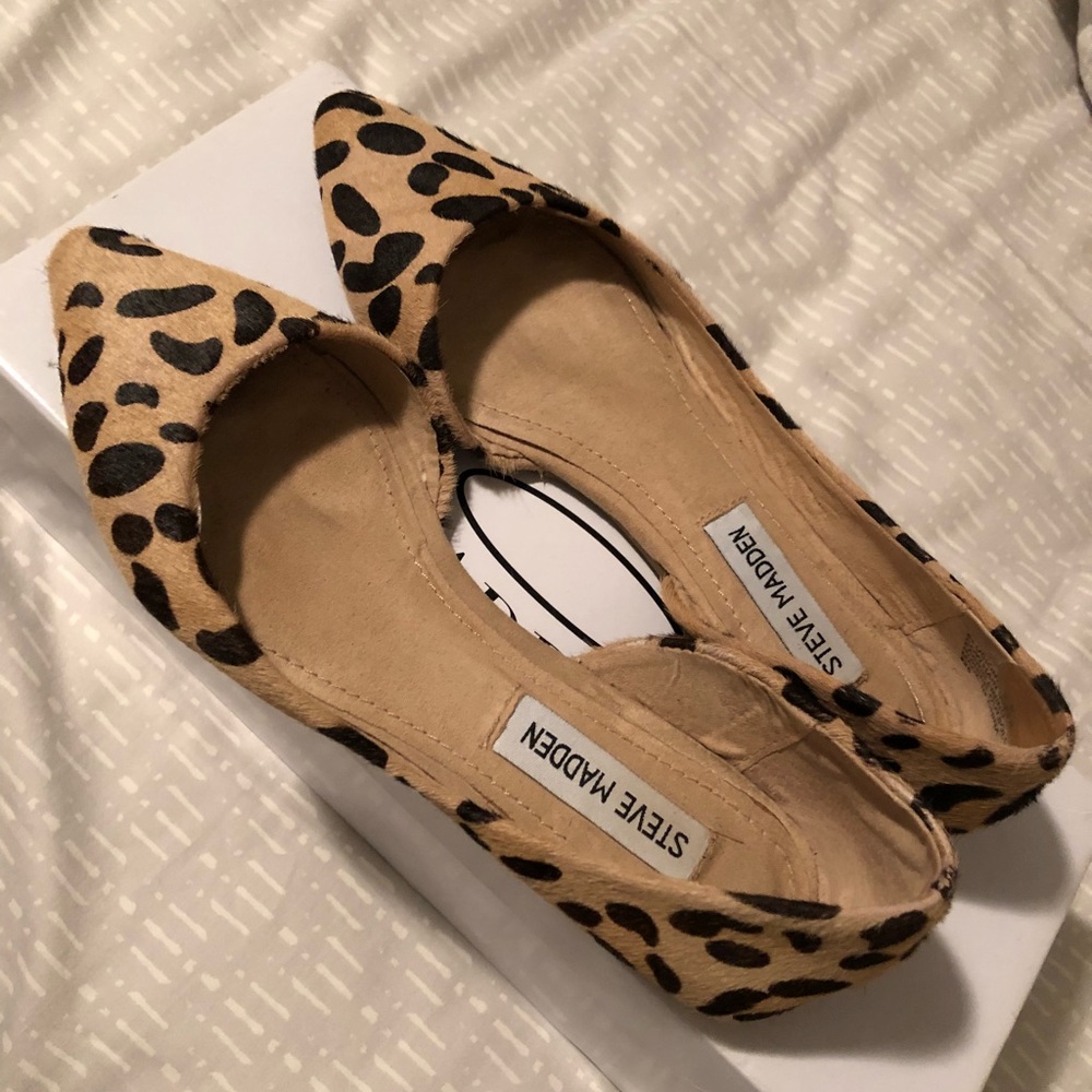 Elusion Leopard Print Calf Hair Half d'Orsay Flat